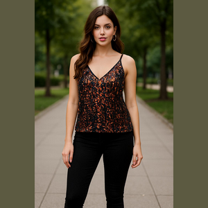 LOFT Multicolor Sequin Tank Top